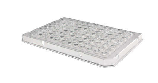 0.1ml Hard Shell PCR Plate, Semi-Skirted, Low Profile, Clear frame, Clear wells, 10pk (HP96-LPSSR-CC-10)