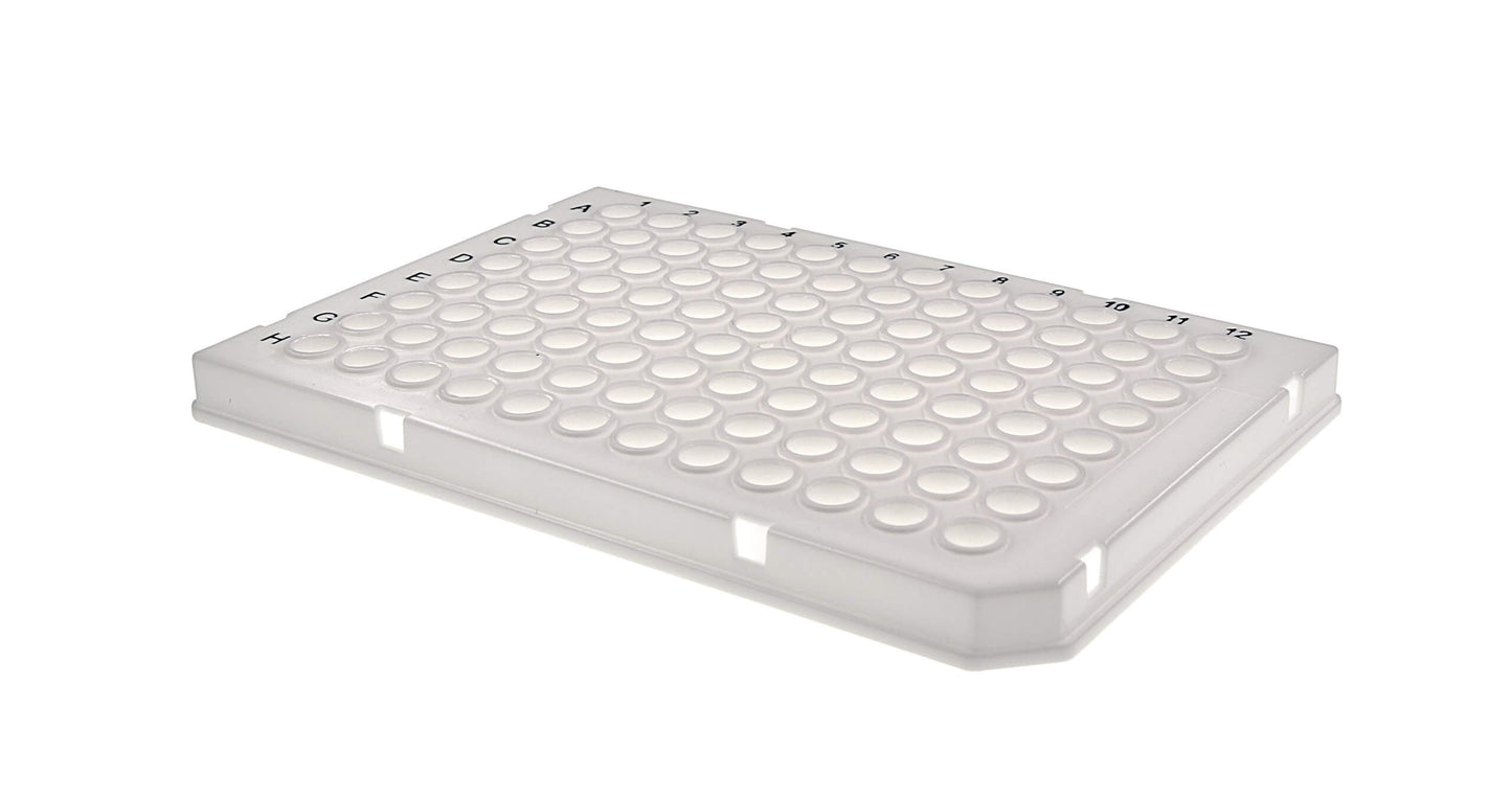 0.1ml Hard Shell PCR Plate, Semi-Skirted, Low Profile, White frame, White wells, 10pk (HP96-LPSSR-WW-10)