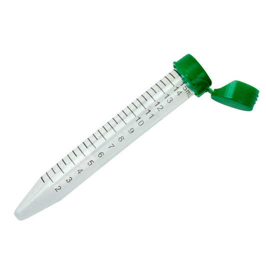 15mL Centrifuge Tube, Flip Top Cap - Paperboard Rack, Sterile, Case of 500 (229416)