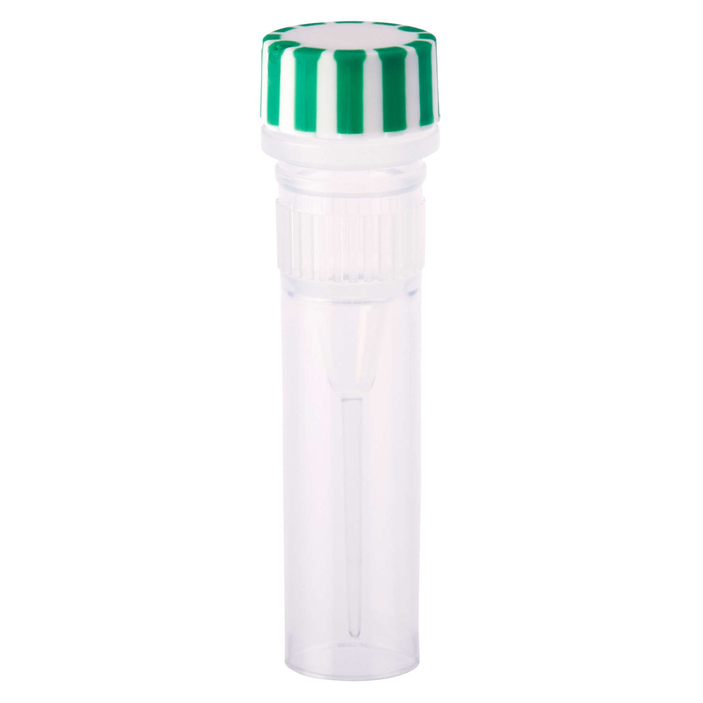 0.5mL Screw Top Micro Tube and Cap, Self-Standing, Grip Band, Green Grip Cap With Integrated O-Ring, Sterile, Case of 500 (230810)