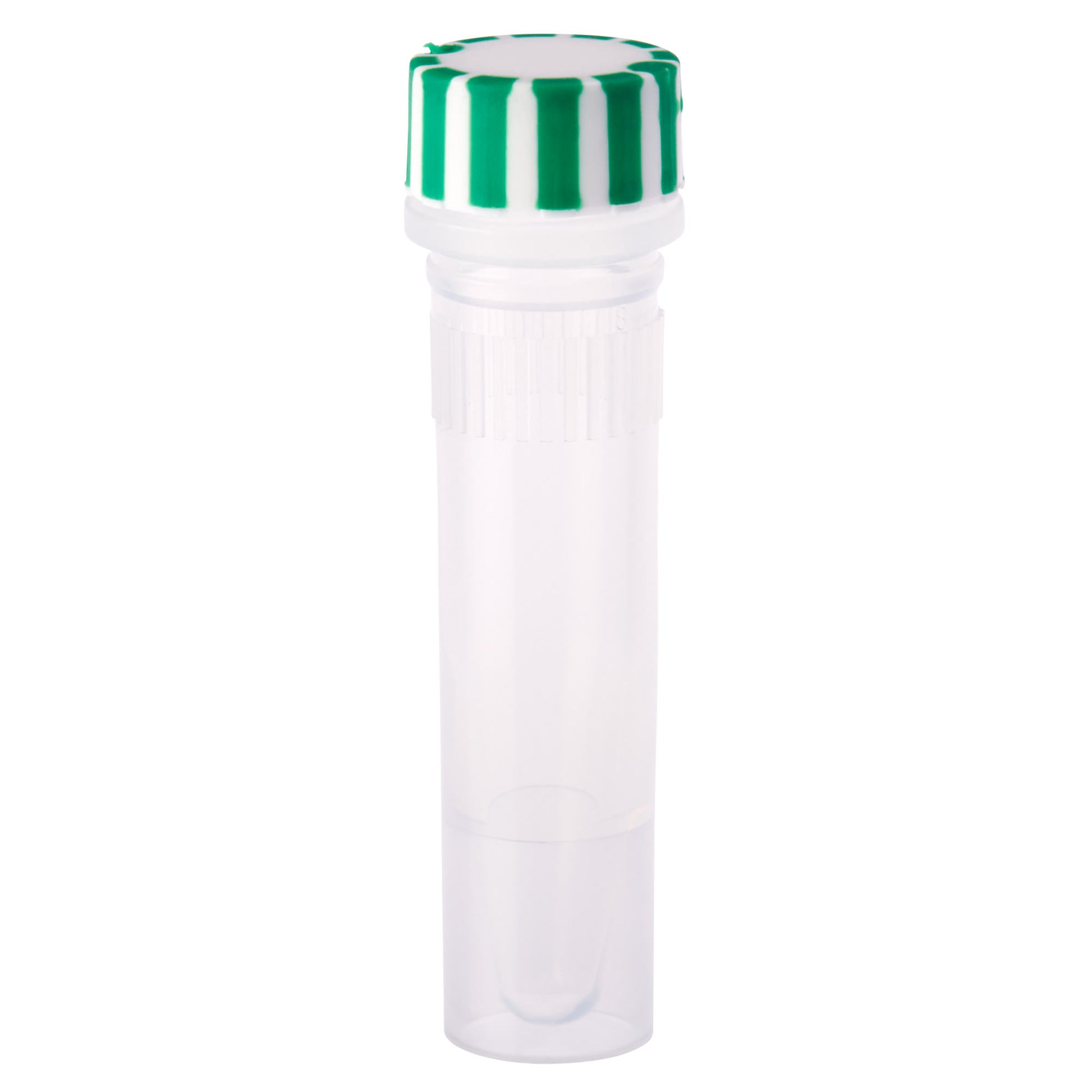 1.5mL Screw Top Micro Tube and Cap, Self-Standing, Grip Band, Green Grip Cap With Integrated O-Ring, Sterile, Case of 500 (230820)