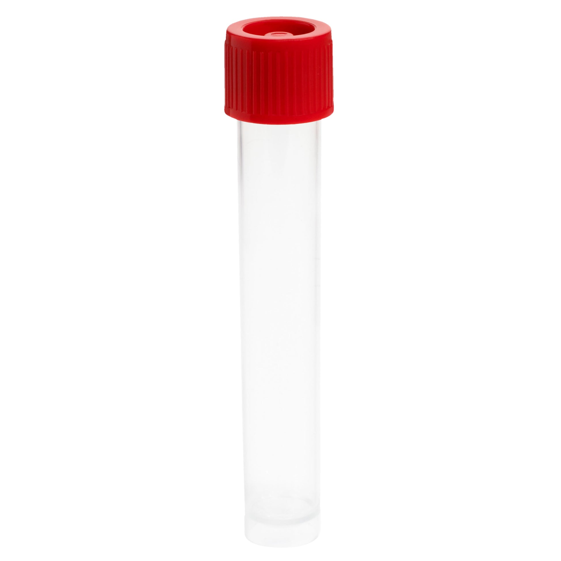 12mL Transport Tube, Red Cap - Bag, Sterile (Tubes and Caps Packed Separately), Case of 1000 (230419R)