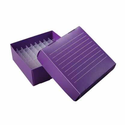 Polypropylene film cryogenic freezer box, purple