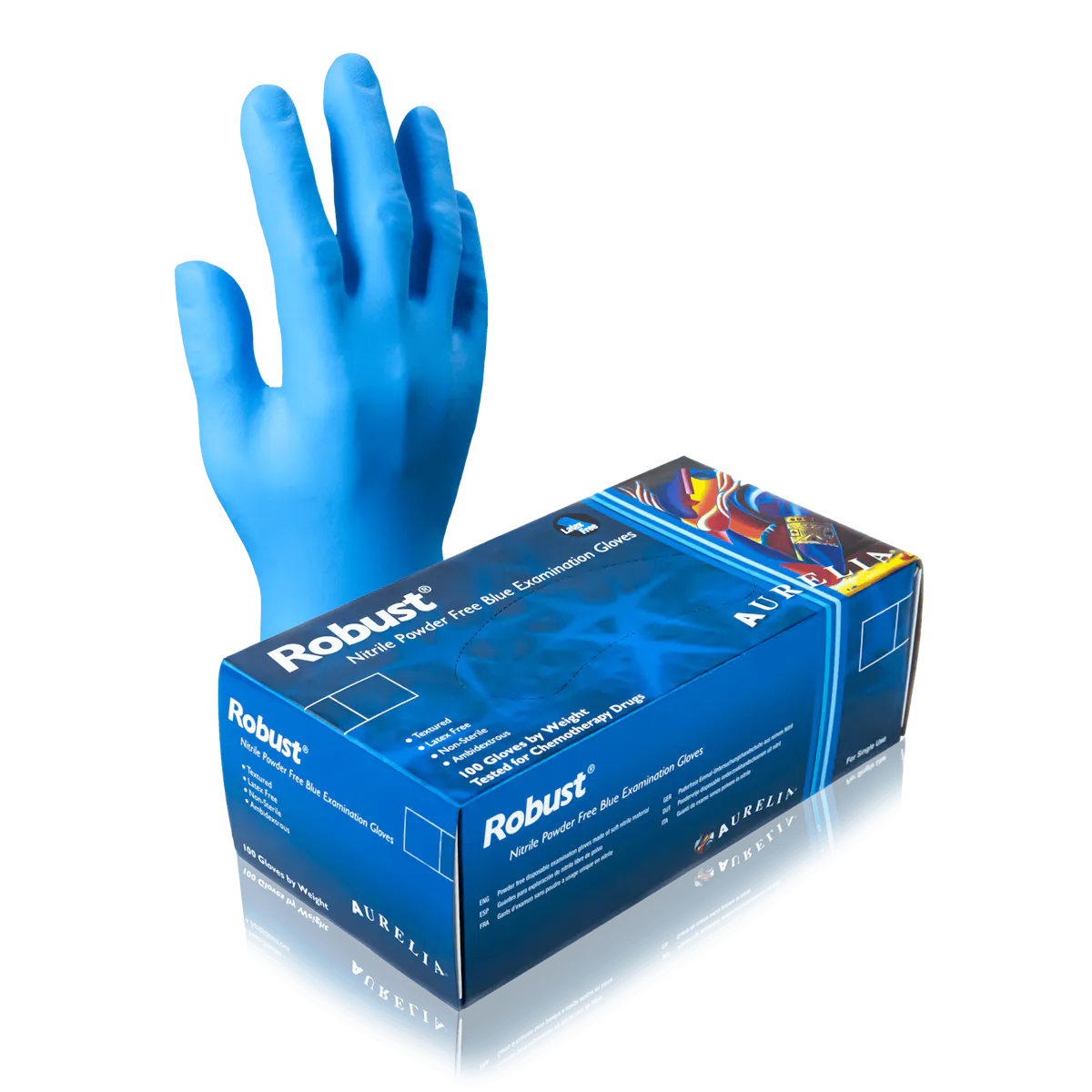 Robust Nitrile Powder-Free Gloves, blue