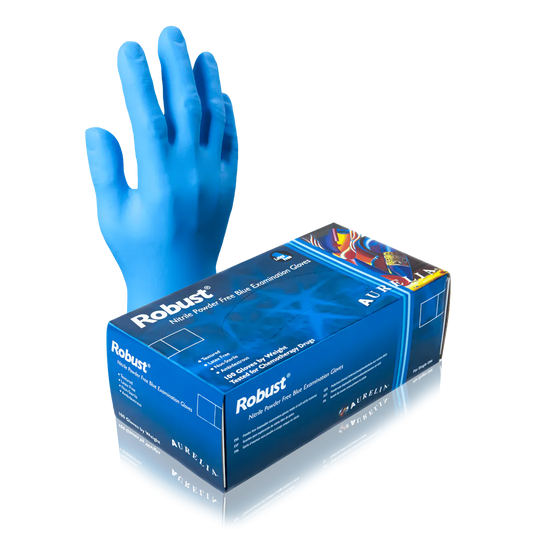 Robust Nitrile Powder-Free Gloves, blue