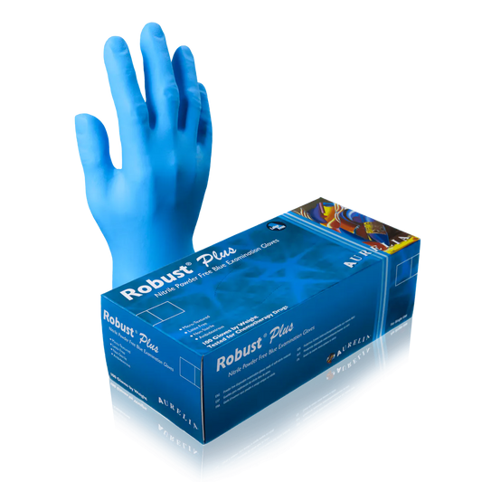 Robust Plus Nitrile Powder-Free Gloves, blue