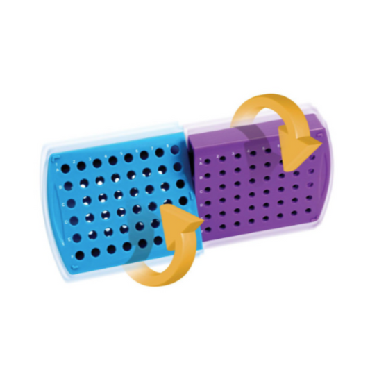 Rota-rack duo tube rack, blue and purple