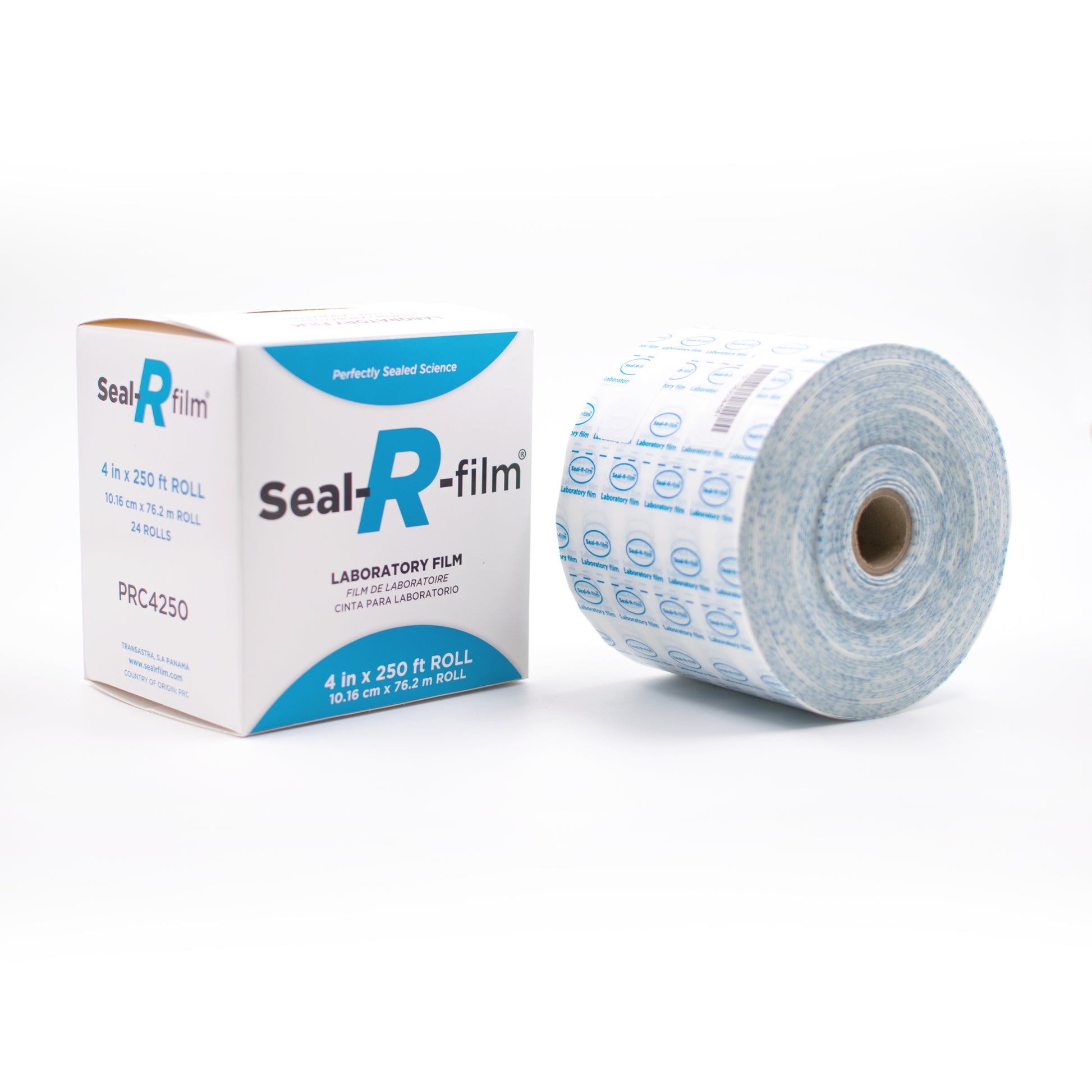 Seal-R-Film, 4 in x 250 ft, roll next to box