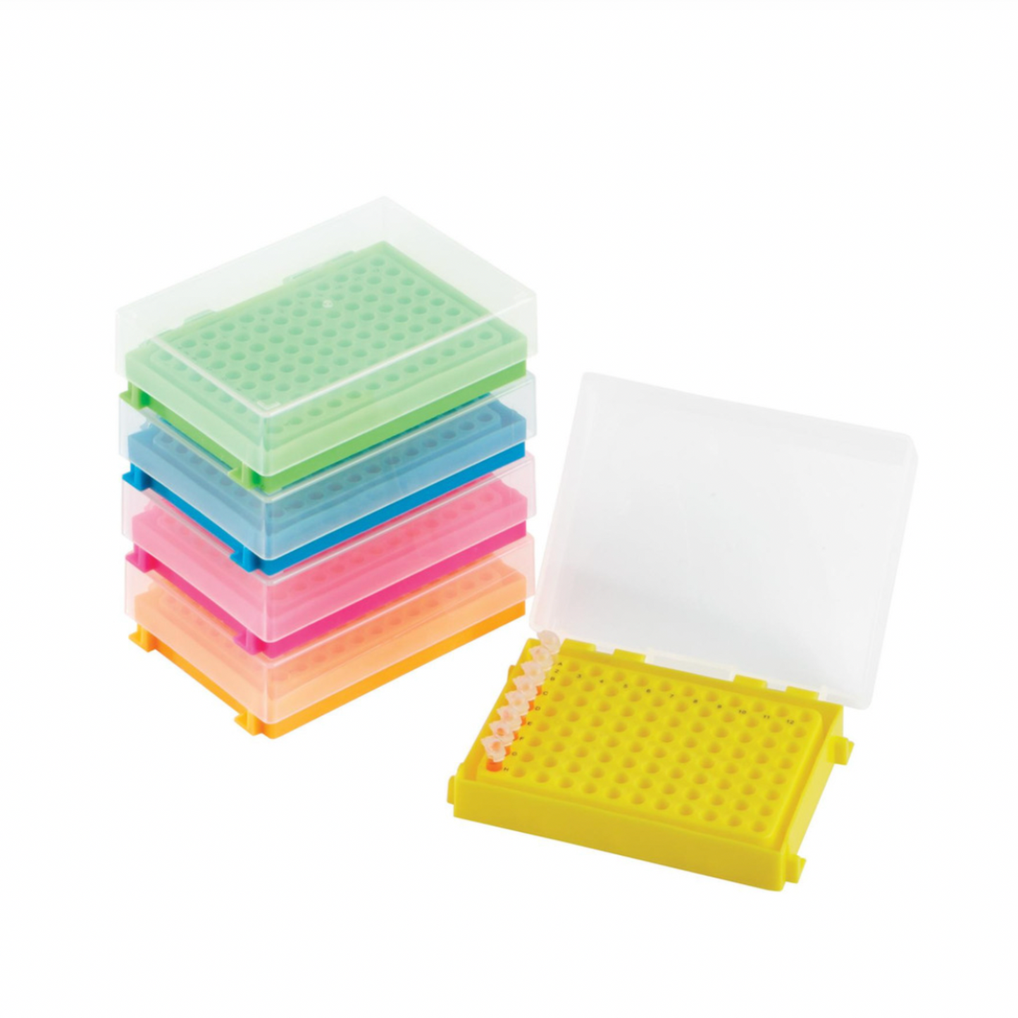 96-well PCR Tube Racks, assorted colors