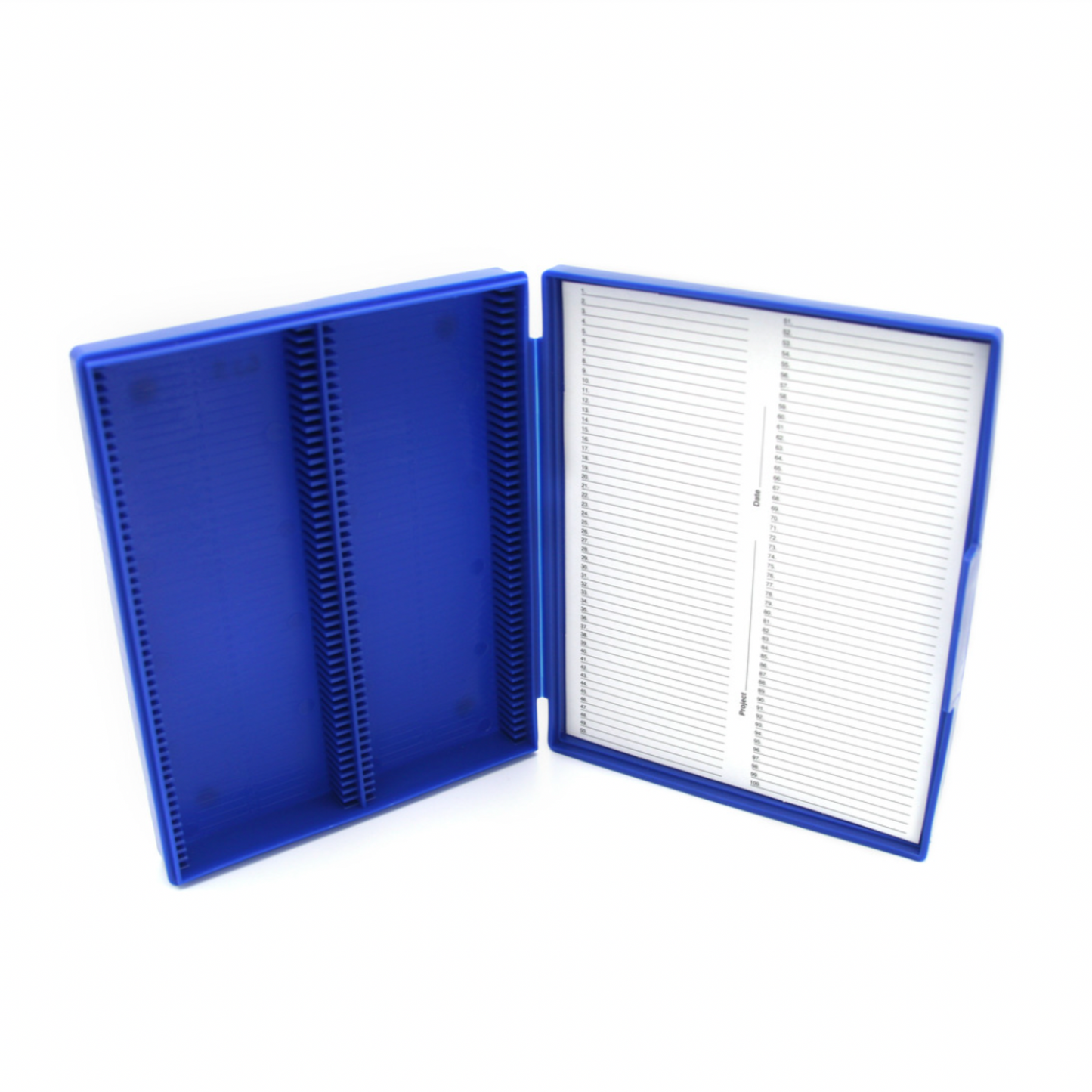 Standard Microscope Slide Boxes, blue, 100 spaces