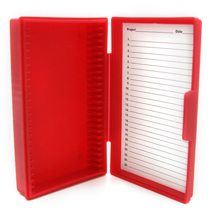 Standard Microscope Slide Boxes, red, 25 spaces