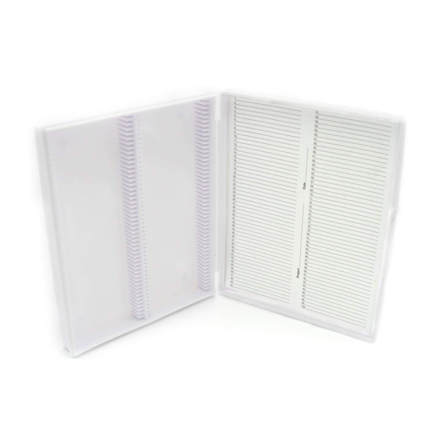 Standard Microscope Slide Boxes, white, 100 spaces