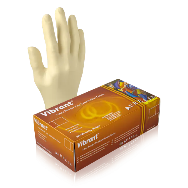 Vibrant Latex Powder-Free Gloves, natural