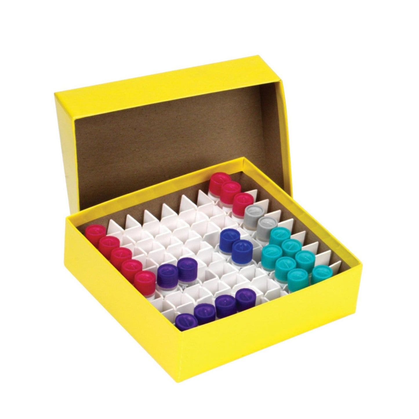 Yellow Cardboard Cryogenic Tube Storage Box & Lid