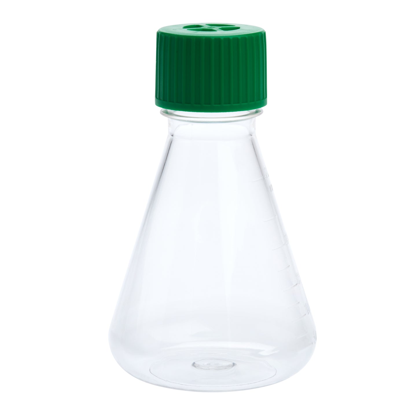 250mL Erlenmeyer Flask, Vent Cap, Plain Bottom, PETG