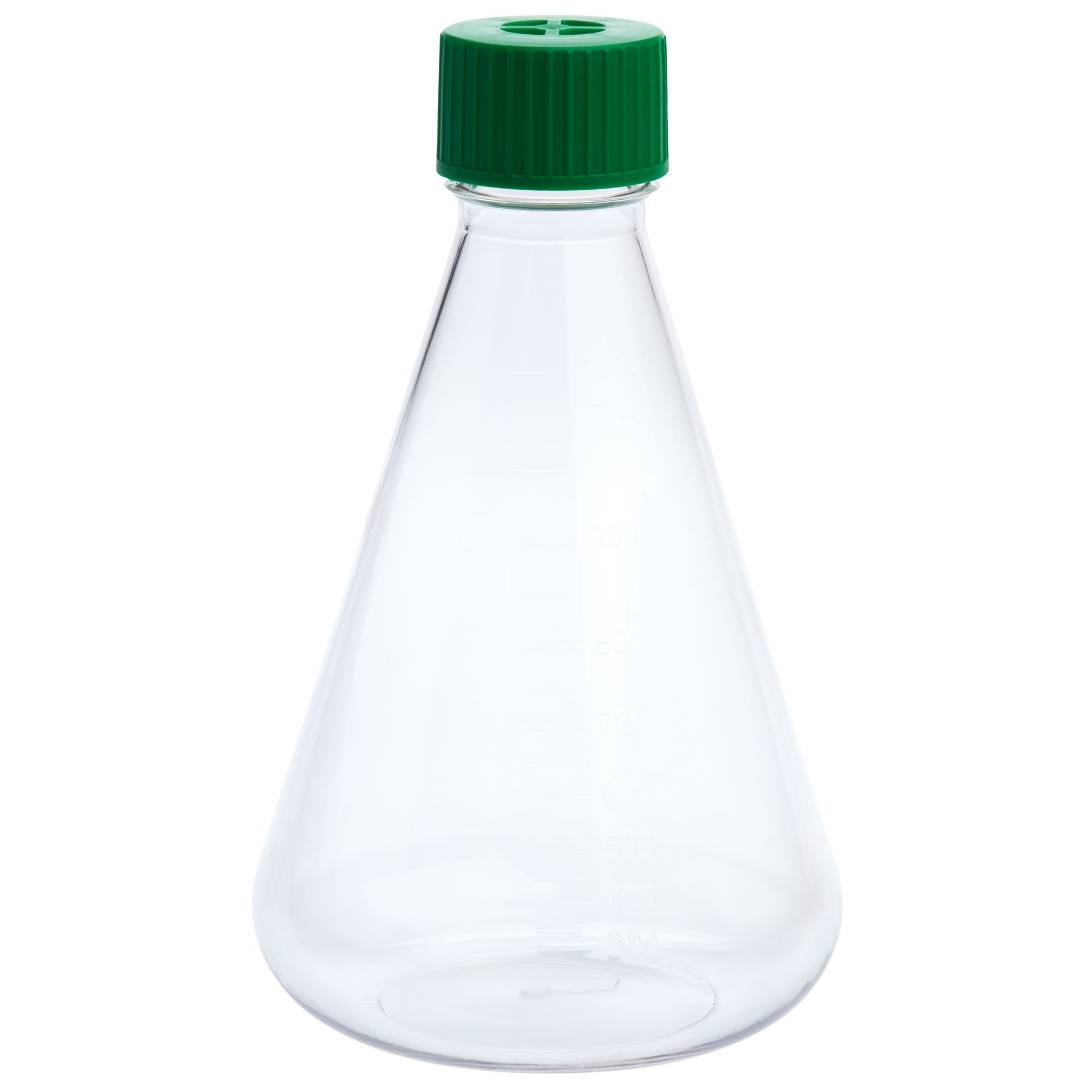 1000mL Erlenmeyer Flask, Vent Cap, Plain Bottom, PETG