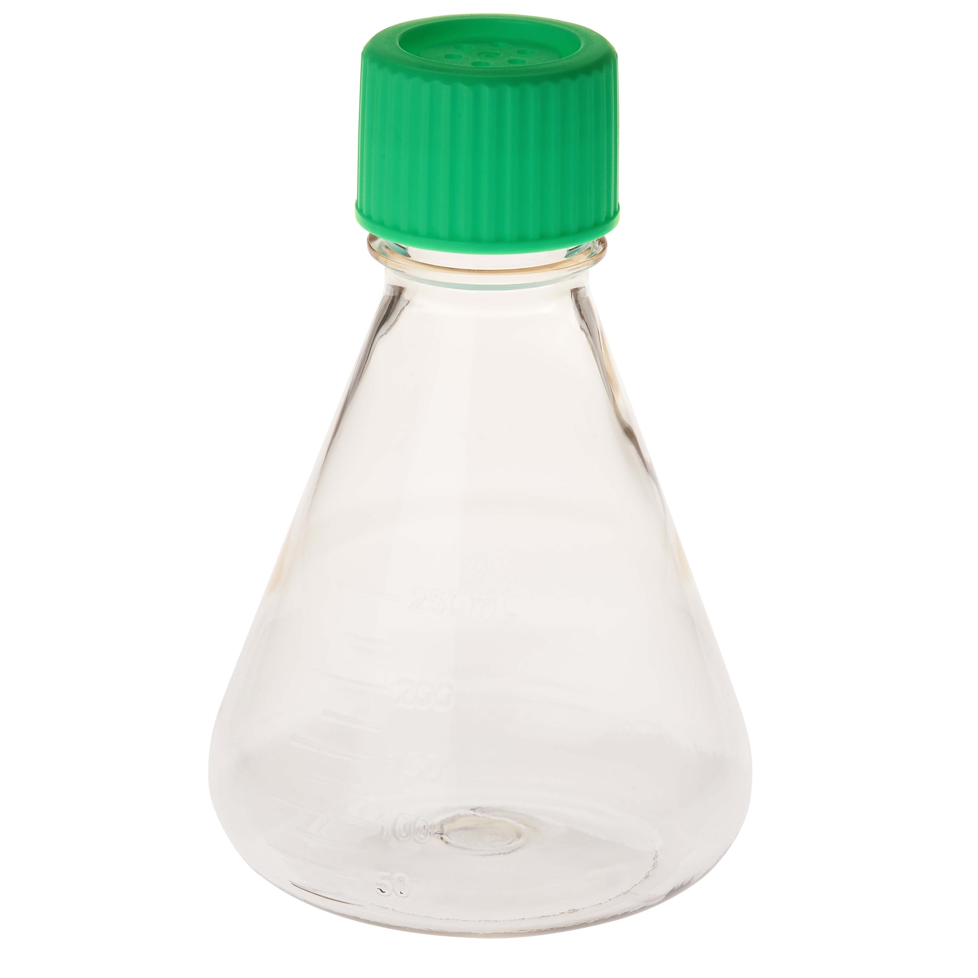 250mL Erlenmeyer Flask, Vent Cap, Plain Bottom, PC